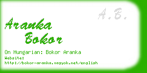 aranka bokor business card